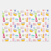 Glow Up Skincare Gift Wrap 3 Pack – Custom Name ラッピングペーパーシート (正面)