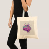 Glow With Your Mind Neon Brain Statement トートバッグ (正面(商品))