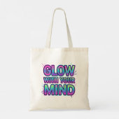 Glow With Your Mind Neon Brain Statement トートバッグ (裏面)