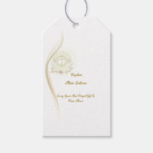 Glowing angels baptism gift tags ギフトタグ (正面)