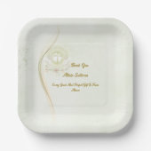 Glowing angels baptism paper plates  ペーパープレート (正面)