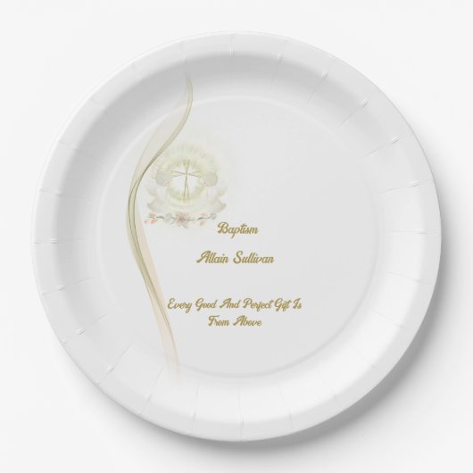 Glowing angels baptism  paper plates  ペーパープレート (正面)