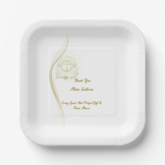 Glowing angels baptism  paper plates  ペーパープレート (正面)