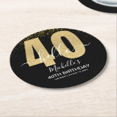 Glowing at 40! Stylish 40th Party with Gold Glam ラウンドペーパーコースター (アングル)