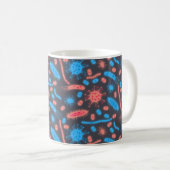 Glowing Bacteria Microorganism pink blue コーヒーマグカップ (正面右)