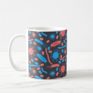 Glowing Bacteria Microorganism pink blue コーヒーマグカップ