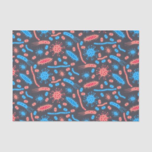 Glowing Bacteria Microorganism pink blue 薄葉紙 (正面)
