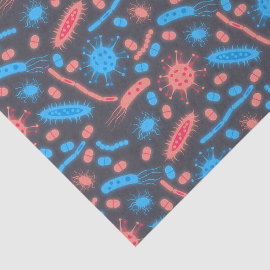 Glowing Bacteria Microorganism pink blue 薄葉紙 (詳細)