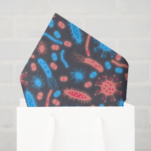Glowing Bacteria Microorganism pink blue 薄葉紙 (ギフトバッグ)