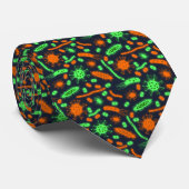 Glowing Bacteria Microorganism toxic orange green ネクタイ (ロール)