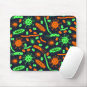 Glowing Bacteria Microorganism toxic orange green マウスパッド (マウス)