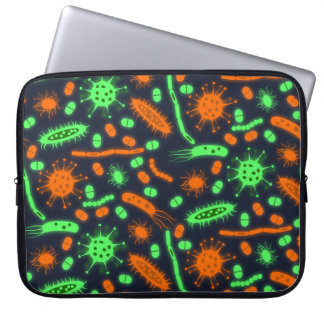 Glowing Bacteria Microorganism toxic orange green ラップトップスリーブ