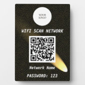 Glowing Black Leather Free Wifi Scan & QR Code フォトプラーク (正面)