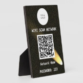 Glowing Black Leather Free Wifi Scan & QR Code フォトプラーク (側面)