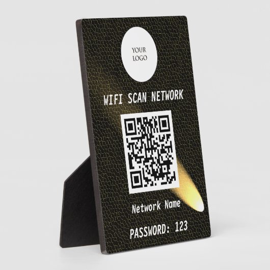 Glowing Black Leather Free Wifi Scan & QR Code フォトプラーク (側面)