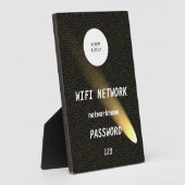 Glowing Black Leather Share Wifi Network フォトプラーク (側面)