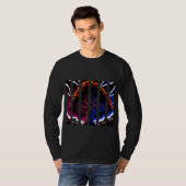 Glowing Blue and Orange Abstract Forest Graphic Tシャツ (正面フル)