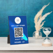 Glowing Blue Leather Free Wifi Scan & QR Code フォトプラーク (側面)