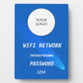 Glowing Blue Leather Share Wifi Network フォトプラーク (正面)