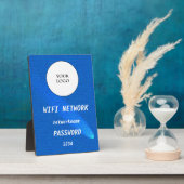 Glowing Blue Leather Share Wifi Network フォトプラーク (側面)