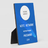 Glowing Blue Leather Share Wifi Network フォトプラーク (側面)