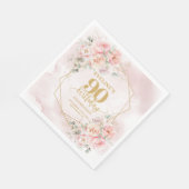 Glowing blush pink floral 90th birthday party  スタンダードランチョンナプキン (角)