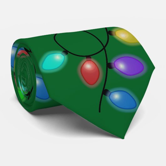 Glowing Christmas Lights On Green  ネクタイ (ロール)