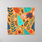 Glowing Christmas Pattern Design キャンバスプリント (正面)