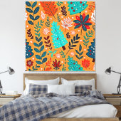 Glowing Christmas Pattern Design キャンバスプリント (インサイチュ (寝室))