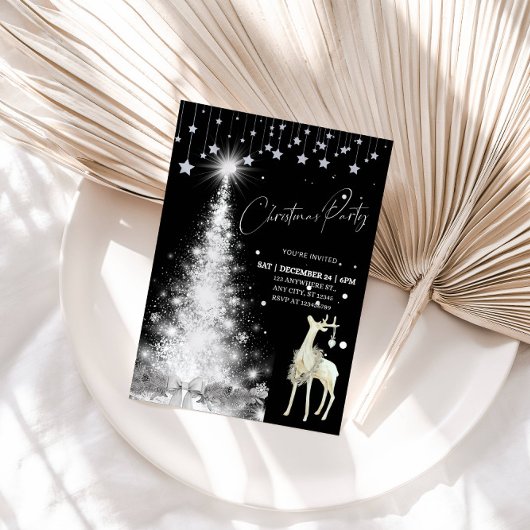 Glowing Christmas Tree Holiday Party  招待状