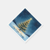 Glowing Christmas Tree Paper Napkin – Customizable スタンダードカクテルナプキン (角)