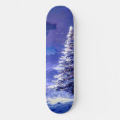 Glowing Christmas Tree Snowy Mountain Landscape スケートボード (正面)