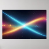 Glowing Cosmic Energy Collision Abstract Space ポスター (正面)