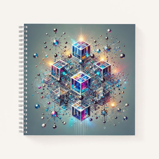 Glowing Cubes & Molecular Grid Design ノートブック (正面)