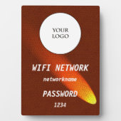 Glowing Dark Brown Leather Share Wifi Network フォトプラーク (正面)