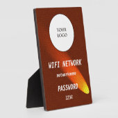 Glowing Dark Brown Leather Share Wifi Network フォトプラーク (側面)