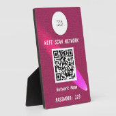 Glowing Deep Pink Leather Free Wifi Scan & QR Code フォトプラーク (側面)