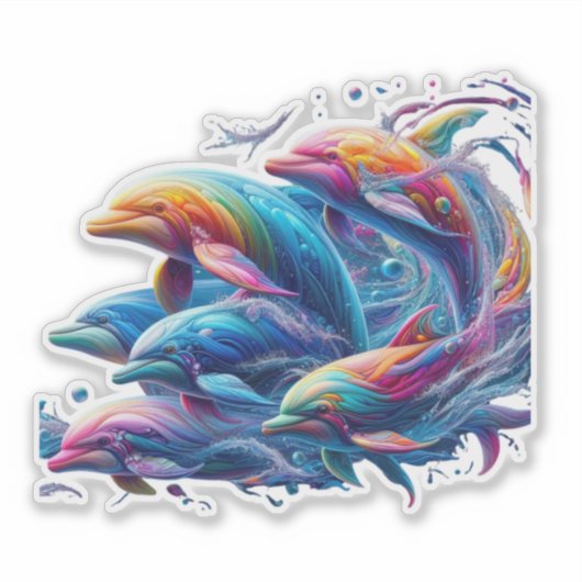 Glowing Dolphin Art シール (正面)