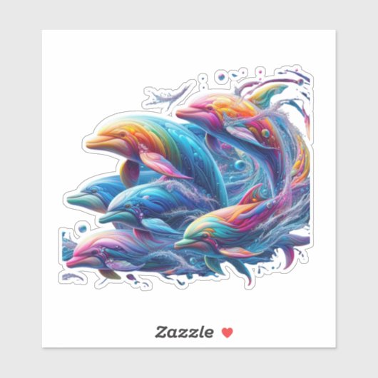 Glowing Dolphin Art シール (シート)
