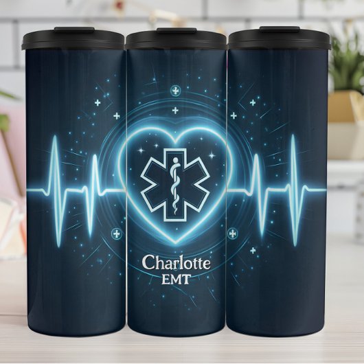 Glowing EMT Heartbeat Personalize Design タンブラー