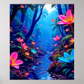 Glowing Ethereal Jungle Oasis Design ポスター (正面)