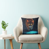 Glowing Eyes Cat Aesthetic Wildlife Ilustration クッション (椅子)