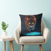 Glowing Eyes Cat Aesthetic Wildlife Ilustration クッション (椅子)