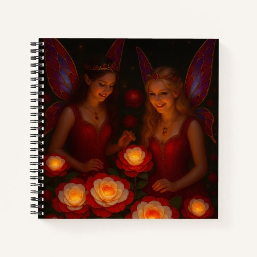 Glowing Fairies and Luminous Roses Art Journal ノートブック (正面)