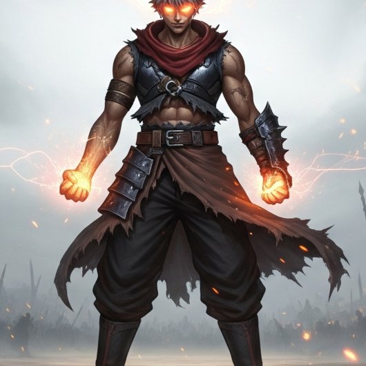 Glowing Fists | Dark Anime Warrior Mug カフェラテマグ