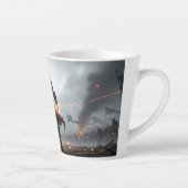 Glowing Fists | Dark Anime Warrior Mug カフェラテマグ (右)