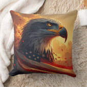 Glowing Flag Patriotic Eagle USA Pride クッション (ブランケット)