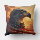 Glowing Flag Patriotic Eagle USA Pride クッション (裏面)