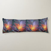 Glowing Fractal Feather Body Pillow – Abstract Art ボディピロー (裏面)