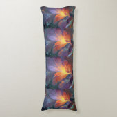 Glowing Fractal Feather Body Pillow – Abstract Art ボディピロー (正面縦)